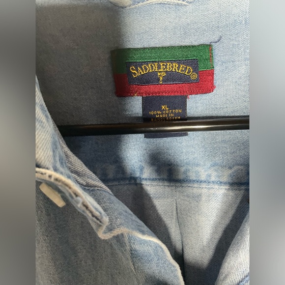 < Vintage Saddlebred Denim Men's Button Down > - Picture 2 of 3